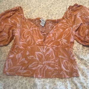 Yireh Med- Orange Floral Top